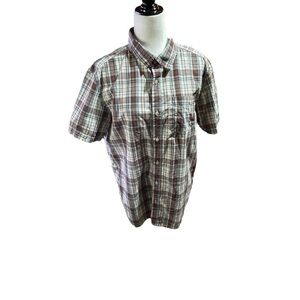 The North Face Men’s  Short Sleeve Button Up Plaid Shirt Size Large